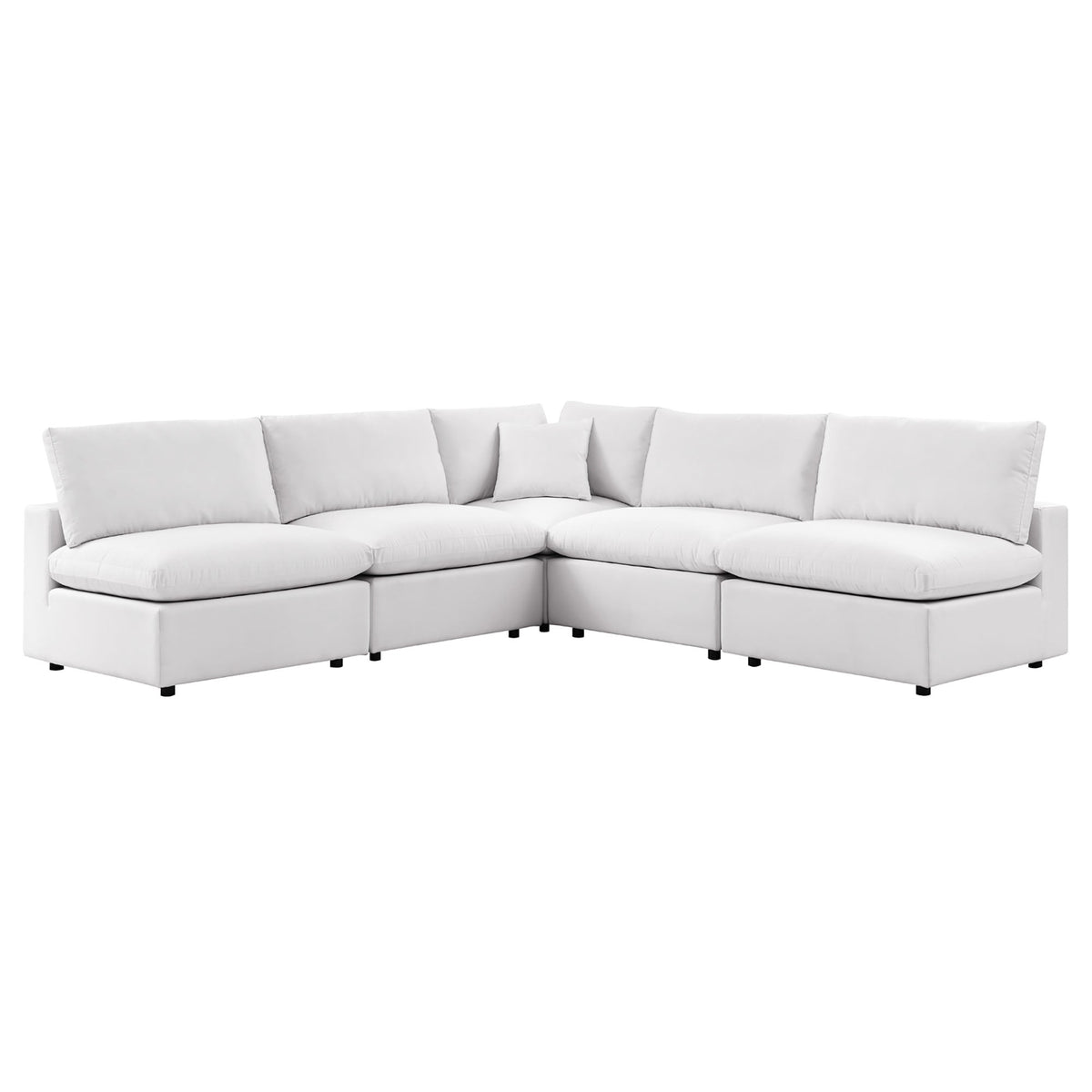 Modway 5-Piece Outdoor Sectional Sofa Set | Modular, Foam Cushions, Charcoal or White, 384 lbs | Free Shipping