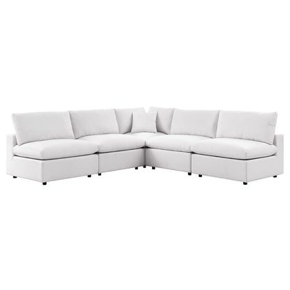 Modway 5-Piece Outdoor Sectional Sofa Set | Modular, Foam Cushions, Charcoal or White, 384 lbs | Free Shipping