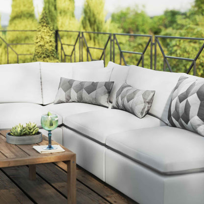 Modway 5-Piece Outdoor Sectional Sofa Set | Modular, Foam Cushions, Charcoal or White, 384 lbs | Free Shipping
