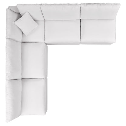 Modway 5-Piece Outdoor Sectional Sofa Set | Modular, Foam Cushions, Charcoal or White, 384 lbs | Free Shipping