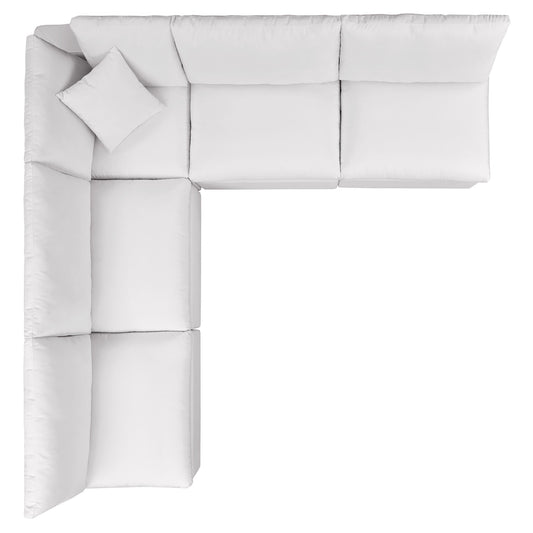 Modway 5-Piece Outdoor Sectional Sofa Set | Modular, Foam Cushions, Charcoal or White, 384 lbs | Free Shipping