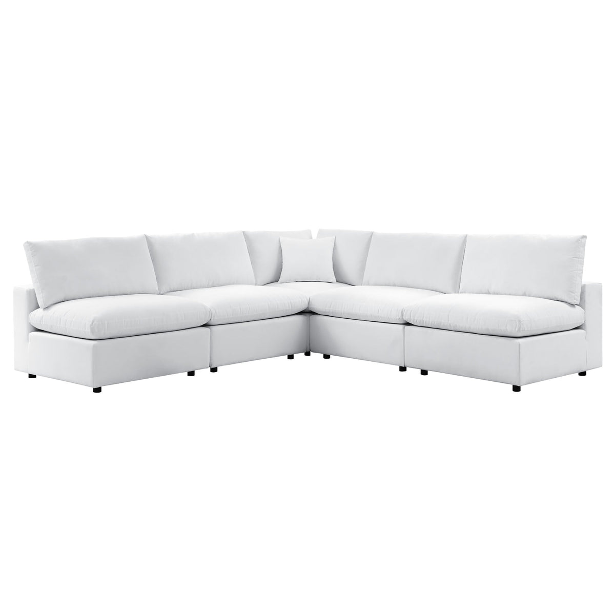 Commix 5-Piece Outdoor Sectional Sofa | Sunbrella® White, Modular, Removable Covers | Free Shipping