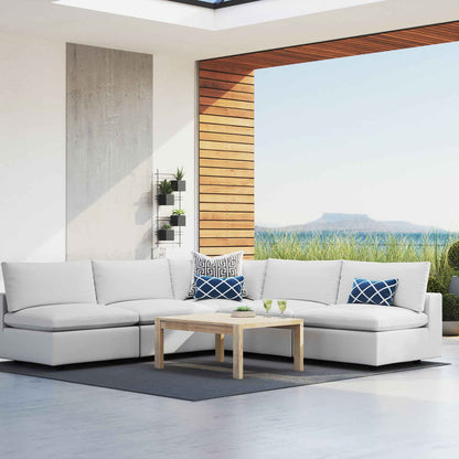 Commix 5-Piece Outdoor Sectional Sofa | Sunbrella® White, Modular, Removable Covers | Free Shipping