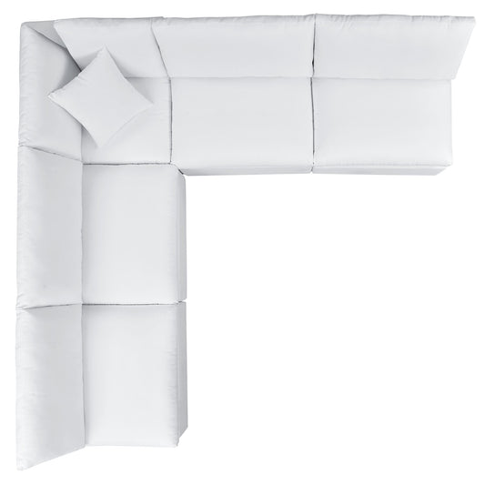 Commix 5-Piece Outdoor Sectional Sofa | Sunbrella® White, Modular, Removable Covers | Free Shipping