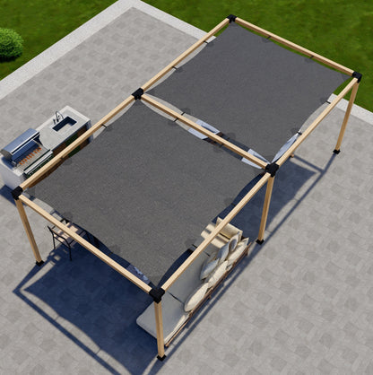 Zen Pergolas DIY Freestanding Pergola Kit with Shade Canopies | Steel Bracket Kit for 4x4 or 6x6 Lumber | Up to 24' x 12'