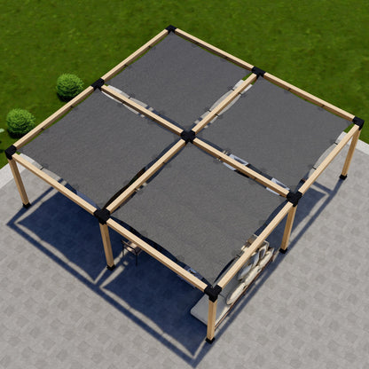 Zen Pergolas DIY Freestanding Pergola Kit with Shade Canopies | Steel Bracket Kit for 4x4 or 6x6 Lumber | Up to 24' x 24'