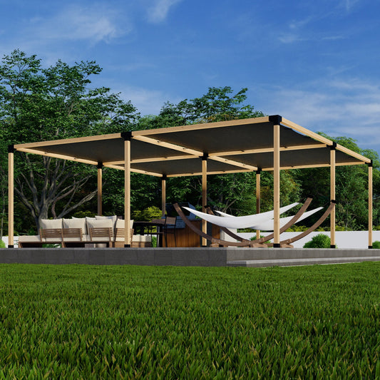 Zen Pergolas DIY Freestanding Pergola Kit with Shade Canopies | Steel Bracket Kit for 4x4 or 6x6 Lumber | Up to 24' x 24'
