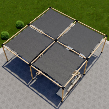 Zen Pergolas DIY Freestanding Pergola Kit with Shade Canopies | Steel Bracket Kit for 4x4 or 6x6 Lumber | Up to 24' x 24'