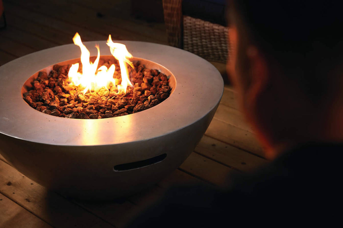 Nexus 36" Round Patioflame Fire Table | 376 lbs, Propane, Concrete Construction | Free Shipping