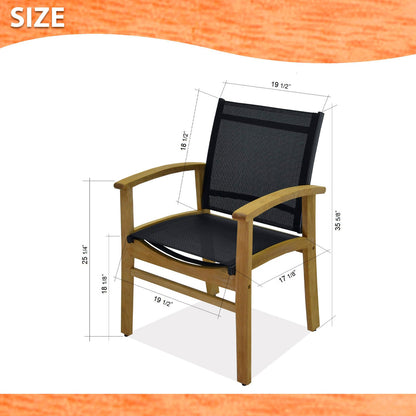 Rinjani Rectangular Teak Dining Table & Fortuna Armchair Set | FSC Teak & Weather-net | LifestyleGarden