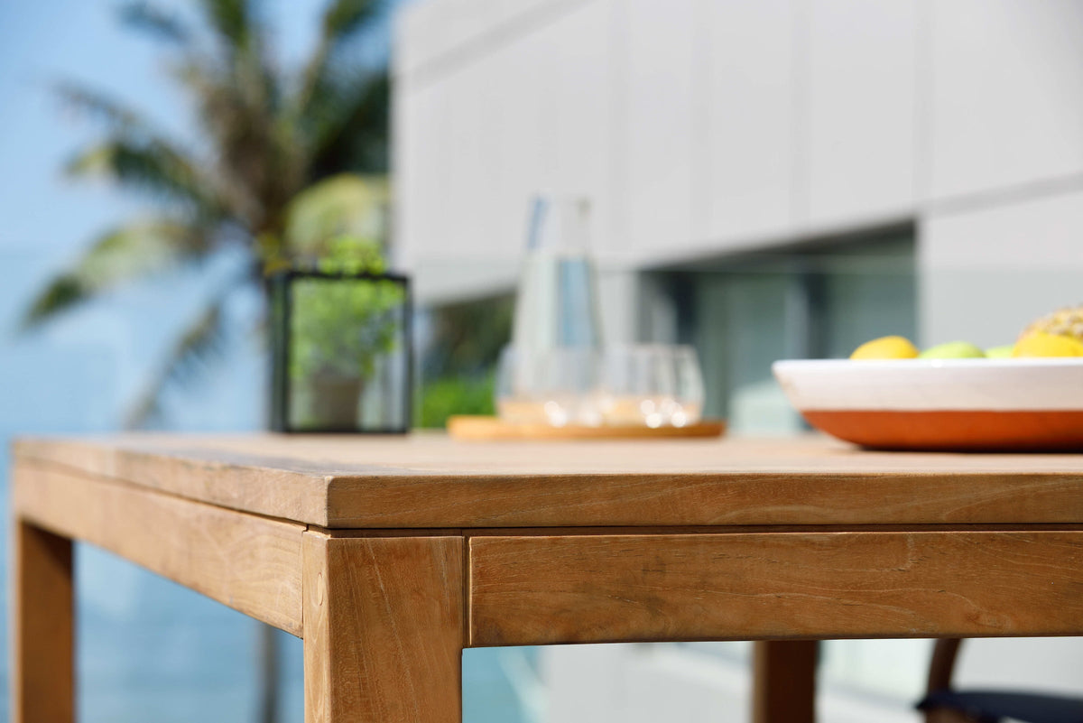 Rinjani Rectangular Teak Dining Table & Fortuna Armchair Set | FSC Teak & Weather-net | LifestyleGarden