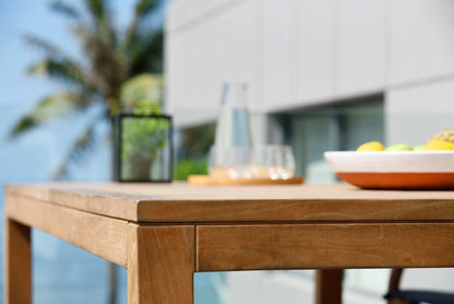 Rinjani Rectangular Teak Dining Table & Fortuna Armchair Set | FSC Teak & Weather-net | LifestyleGarden
