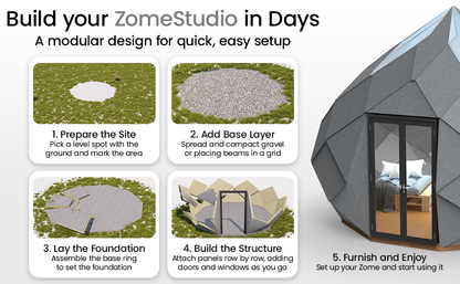 Patio Elegance Zomes Pod | 120 sq ft Eco-Friendly Outdoor Pod | Insulated, Weather-Resistant | Free Shipping