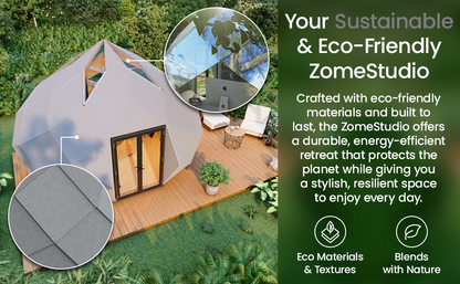 Patio Elegance Zomes Pod | 120 sq ft Eco-Friendly Outdoor Pod | Insulated, Weather-Resistant | Free Shipping