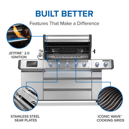 Napoleon Prestige PRO 665 Elite Gas Grill | Smart Technology, Electric Smoker, SIZZLE ZONE® & Rotisserie | Patio Elegance