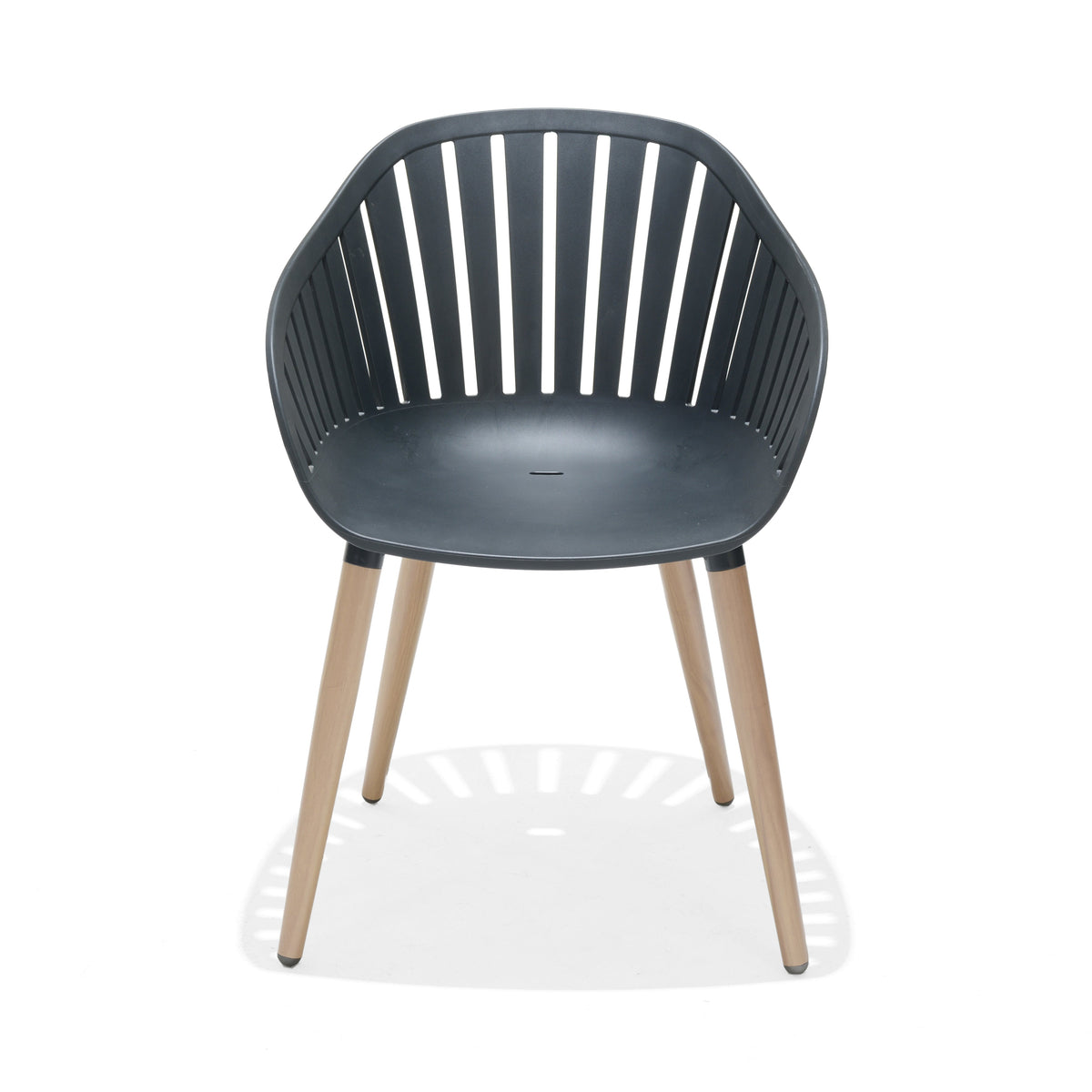 Portals Dark Rectangular Dining Set | 4 Carver Chairs | Aluminum & FSC Teak | LifestyleGarden