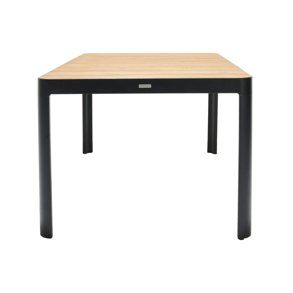 Portals Dark Rectangular Dining Set | 4 Carver Chairs | Aluminum & FSC Teak | LifestyleGarden