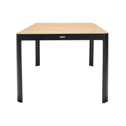 Portals Dark Rectangular Dining Set | 4 Carver Chairs | Aluminum & FSC Teak | LifestyleGarden