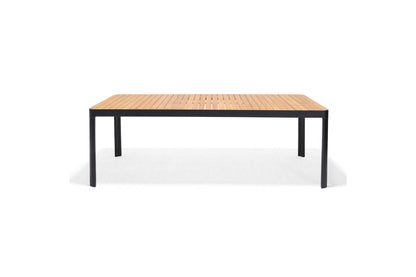 Portals Dark Dining Set | 9-Piece | FSC Teak Table & 8 Nassau Social Plastic® Chairs | LifestyleGarden