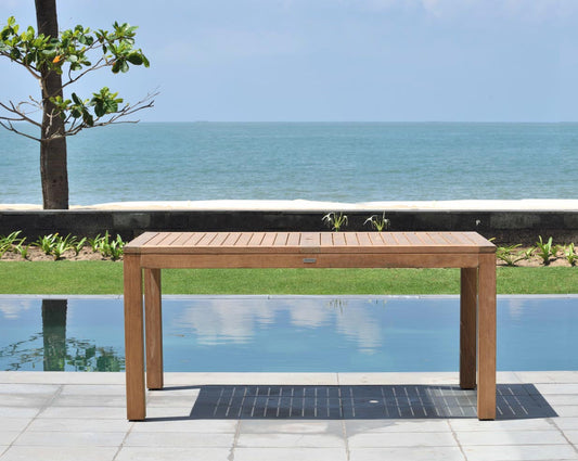 Rinjani Rectangular Teak Outdoor Dining Table | 100% Certified Teak | 63" | LifestyleGarden