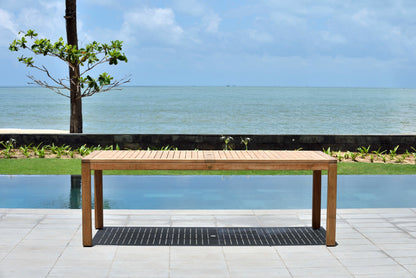 Rinjani Rectangular Teak Dining Table & Fortuna Armchair Set | FSC Teak & Weather-net | LifestyleGarden