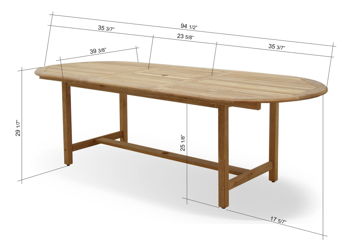 Julien FSC Teak Extendable Outdoor Dining Set | 7, 9 or 11-Piece | Extends to 79", 95" or 118" | LifestyleGarden