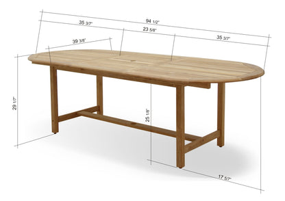Julien FSC Teak Extendable Outdoor Dining Set | 7, 9 or 11-Piece | Extends to 79", 95" or 118" | LifestyleGarden