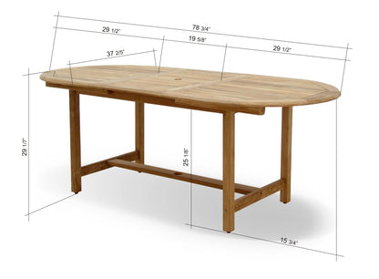 Julien FSC Teak Extendable Outdoor Dining Set | 7, 9 or 11-Piece | Extends to 79", 95" or 118" | LifestyleGarden