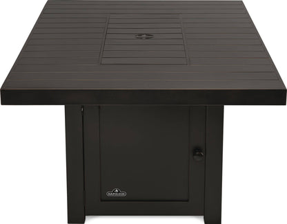 St. Tropez Square Patioflame Fire Table | 376 lbs, Bronze Finish, Integrated Tank Storage | Free Shipping