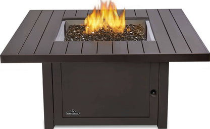 St. Tropez Square Patioflame Fire Table | 376 lbs, Bronze Finish, Integrated Tank Storage | Free Shipping