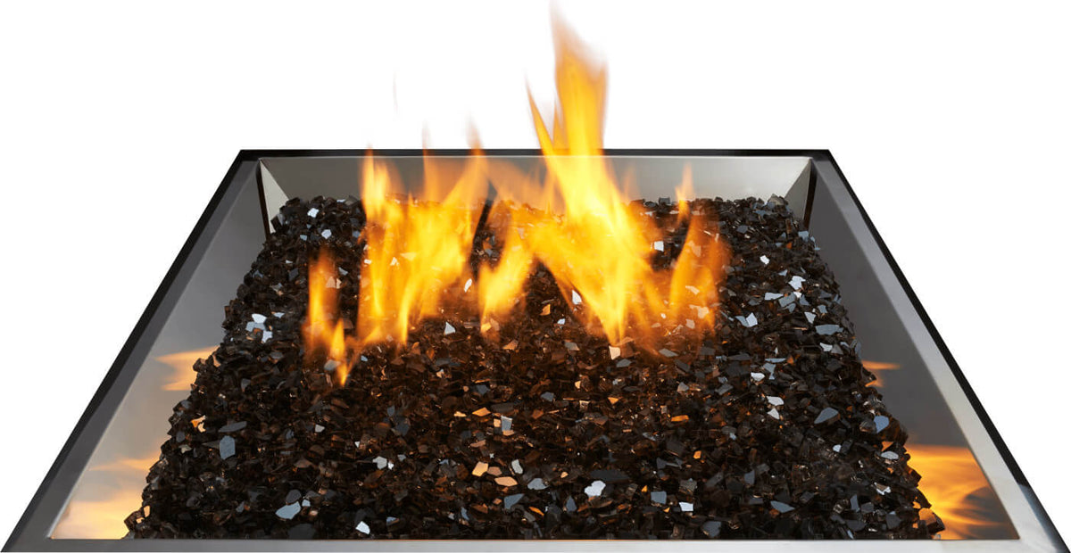 St. Tropez Square Patioflame Fire Table | 376 lbs, Bronze Finish, Integrated Tank Storage | Free Shipping