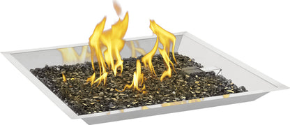 St. Tropez Square Patioflame Fire Table | 376 lbs, Bronze Finish, Integrated Tank Storage | Free Shipping