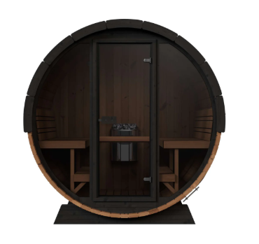 Mr. Steam Barrel Haus Outdoor Sauna Kit | 4 or 6 Person Barrel Sauna | Thermal Spruce, Electric Heater & Touchscreen Control