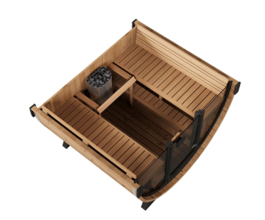 Mr. Steam Barrel Haus Outdoor Sauna Kit | 4 or 6 Person Barrel Sauna | Thermal Spruce, Electric Heater & Touchscreen Control