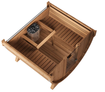 Mr. Steam Barrel Haus Outdoor Sauna Kit | 4 or 6 Person Barrel Sauna | Thermal Spruce, Electric Heater & Touchscreen Control