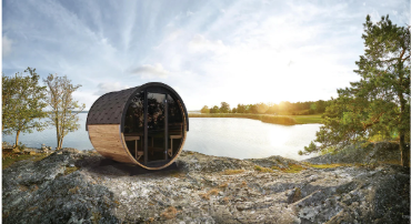 Mr. Steam Barrel Haus Outdoor Sauna Kit | 4 or 6 Person Barrel Sauna | Thermal Spruce, Electric Heater & Touchscreen Control