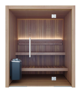 Mr. Steam Indo Indoor Sauna Room | 6 Sizes, Thermal Aspen, Full-Glass Front, Made to Order | Free Shipping