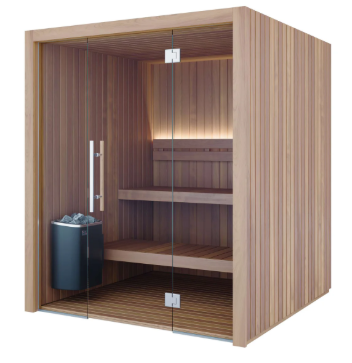 Mr. Steam Indo Indoor Sauna Room | 6 Sizes, Thermal Aspen, Full-Glass Front, Made to Order | Free Shipping