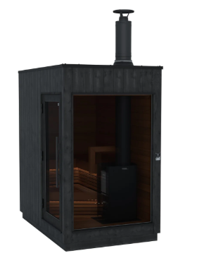 Thermasol Nordic Misty Outdoor Sauna | 2–6 Person, Dark Nordic Spruce, Electric or Wood Heater, Fully Assembled | Free Shipping