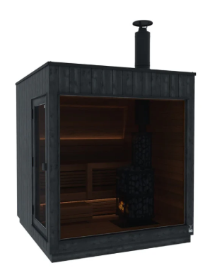 Thermasol Nordic Misty Outdoor Sauna | 2–6 Person, Dark Nordic Spruce, Electric or Wood Heater, Fully Assembled | Free Shipping