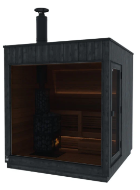Thermasol Nordic Misty Outdoor Sauna | 2–6 Person, Dark Nordic Spruce, Electric or Wood Heater, Fully Assembled | Free Shipping