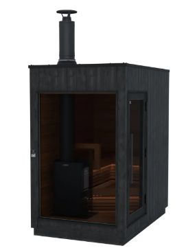 Thermasol Nordic Misty Outdoor Sauna | 2–6 Person, Dark Nordic Spruce, Electric or Wood Heater, Fully Assembled | Free Shipping