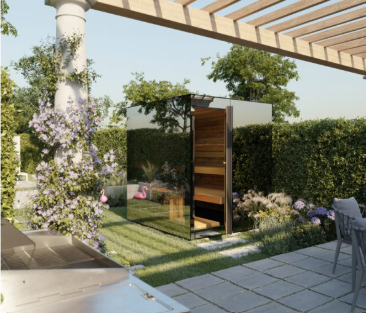 Thermasol Vue Outdoor Sauna | 3–4 Person, Panoramic Mirror Glass, 9kW Harvia WiFi | Free Shipping