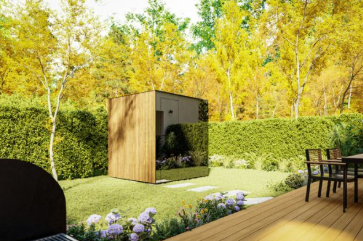 Thermasol Spectra Outdoor Sauna | 3–4 Person, Tyrol Panel, 8kW Harvia WiFi, Color Glass Exterior | Free Shipping