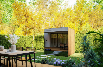 Thermasol Spectra Outdoor Sauna | 3–4 Person, Tyrol Panel, 8kW Harvia WiFi, Color Glass Exterior | Free Shipping
