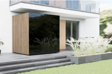 Thermasol Spectra Outdoor Sauna | 3–4 Person, Tyrol Panel, 8kW Harvia WiFi, Color Glass Exterior | Free Shipping