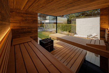 Thermasol Ombra Outdoor Sauna | 4–6 Person, IPE Lapacho, 10.5kW Harvia WiFi, Skylight | Free Shipping