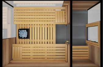 Thermasol Ombra Outdoor Sauna | 4–6 Person, IPE Lapacho, 10.5kW Harvia WiFi, Skylight | Free Shipping