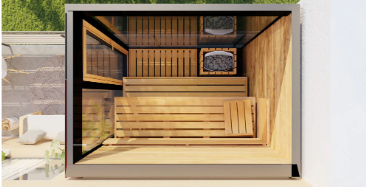 Thermasol Vera Outdoor Sauna | 2–3 Person, Dual Mirrored Glass, 8kW Harvia WiFi, Compact Footprint | Free Shipping