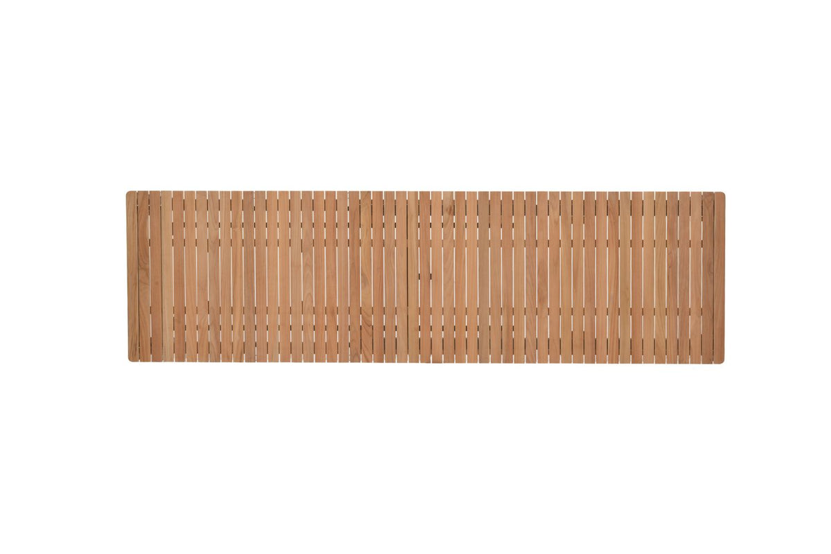 Topaz Rectangular Extendable Outdoor Dining Table | Dark Grey Aluminum & FSC Teak | Seats 10–12 | LifestyleGarden